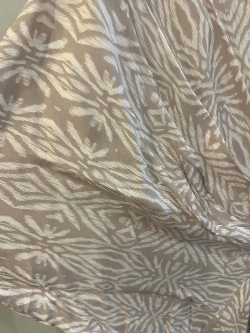 Olivaceous Neutral Printed Maxi Dress with Tie Front - Picture 4 of 4